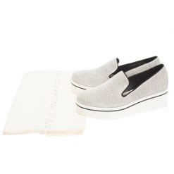 Stella McCartney Silver Glitter Binx Platform Slip On Skate Shoes Size 39 For Women -Stella McCartney Sales luxury women stella mccartney used shoes p42947 012