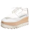 Stella McCartney White Faux Leather And PVC Elyse Platform Sneakers Size 35.5 For Women -Stella McCartney Sales luxury women stella mccartney used shoes p430312 004