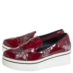 Stella McCartney Red Faux Patent Leather Slip On Platform Sneakers Size 38 For Women -Stella McCartney Sales luxury women stella mccartney used shoes p433934 001