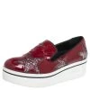 Stella McCartney Red Faux Patent Leather Slip On Platform Sneakers Size 38 For Women -Stella McCartney Sales luxury women stella mccartney used shoes p433934 003