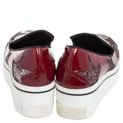Stella McCartney Red Faux Patent Leather Slip On Platform Sneakers Size 38 For Women -Stella McCartney Sales luxury women stella mccartney used shoes p433934 006