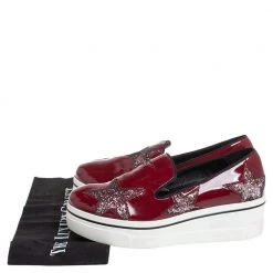 Stella McCartney Red Faux Patent Leather Slip On Platform Sneakers Size 38 For Women -Stella McCartney Sales luxury women stella mccartney used shoes p433934 009