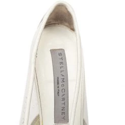 Stella McCartney White Faux Leather And PVC Pointed Toe Pumps Size 37 For Women -Stella McCartney Sales luxury women stella mccartney used shoes p436929 005