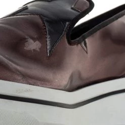 Stella McCartney Metallic Bronze Faux Leather Binx Star Platform Slip On Sneakers Size 40 For Women -Stella McCartney Sales luxury women stella mccartney used shoes p438891 004