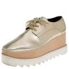Stella McCartney Gold Faux Leather Wedge Sneakers Size 38.5 For Women -Stella McCartney Sales luxury women stella mccartney used shoes p441247 003