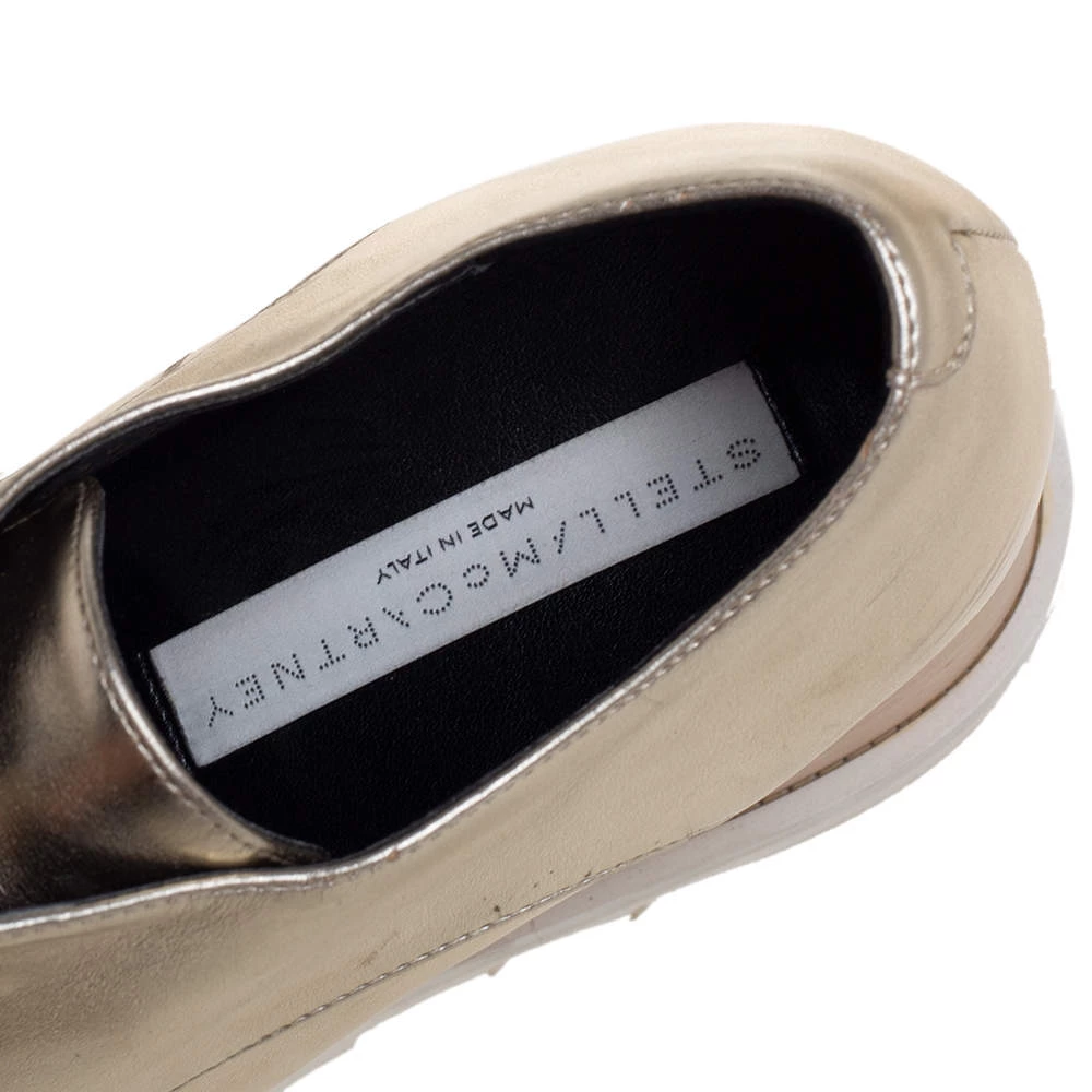 Stella McCartney Gold Faux Leather Wedge Sneakers Size 38.5 For Women 9 Stella McCartney Gold Faux Leather Wedge Sneakers Size 38.5 For Women - Image 7