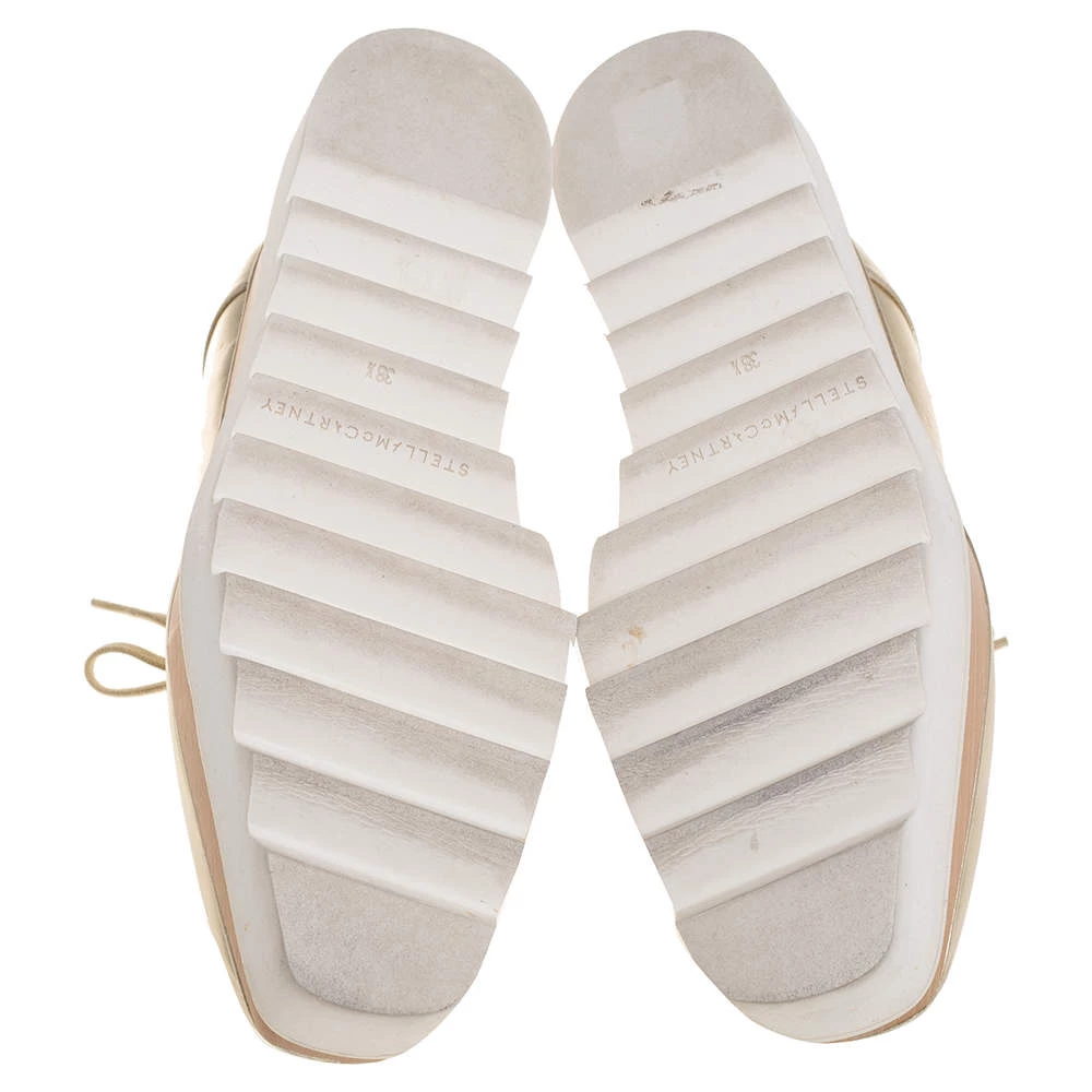 Stella McCartney Gold Faux Leather Wedge Sneakers Size 38.5 For Women 8 Stella McCartney Gold Faux Leather Wedge Sneakers Size 38.5 For Women - Image 6