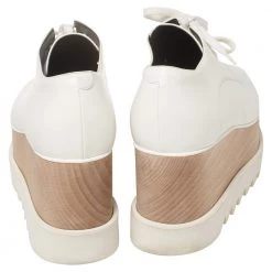 Stella McCartney White Faux Leather Elyse Platforms Sneakers Size 38 For Women -Stella McCartney Sales luxury women stella mccartney used shoes p450978 003