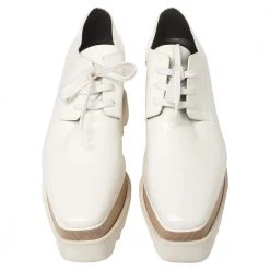 Stella McCartney White Faux Leather Elyse Platforms Sneakers Size 38 For Women -Stella McCartney Sales luxury women stella mccartney used shoes p450978 005