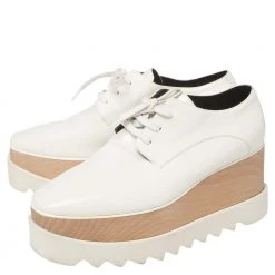 Stella McCartney White Faux Leather Elyse Platforms Sneakers Size 38 For Women -Stella McCartney Sales luxury women stella mccartney used shoes p450978 009