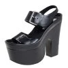 Stella McCartney Black Faux Leather Buckle Block Heel Sandals Size 38 For Women -Stella McCartney Sales luxury women stella mccartney used shoes p451938 003