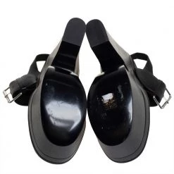 Stella McCartney Black Faux Leather Buckle Block Heel Sandals Size 38 For Women -Stella McCartney Sales luxury women stella mccartney used shoes p451938 007