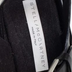 Stella McCartney Black Faux Leather Buckle Block Heel Sandals Size 38 For Women -Stella McCartney Sales luxury women stella mccartney used shoes p451938 008