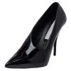 Stella McCartney Black Faux Patent Leather V Neck Pointed Toe Pumps Size 35.5 For Women -Stella McCartney Sales luxury women stella mccartney used shoes p452675 001