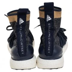Stella McCartney Stella McCartney For Adidas Athletic Blue Lurex Fabric High Top Sneakers Size 40.5 For Women -Stella McCartney Sales luxury women stella mccartney used shoes p454342 008