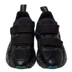 Stella McCartney Black Faux Leather And Faux Suede Eclypse Velcro Low Top Sneakers Size 39 For Women -Stella McCartney Sales luxury women stella mccartney used shoes p458829 006