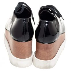 Stella McCartney Black Faux Patent Leather Elyse Platform Lace Up Derby Size 38.5 For Women 14 Stella McCartney Black Faux Patent Leather Elyse Platform Lace Up Derby Size 38.5 For Women -Stella McCartney Sales luxury women stella mccartney used shoes p460579 005