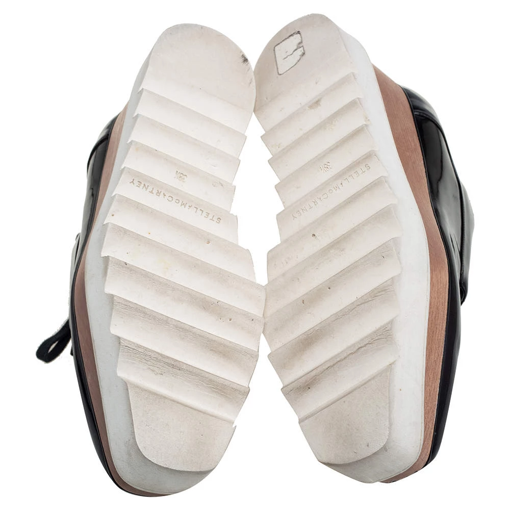 Stella McCartney Black Faux Patent Leather Elyse Platform Lace Up Derby Size 38.5 For Women 8 Stella McCartney Black Faux Patent Leather Elyse Platform Lace Up Derby Size 38.5 For Women - Image 6