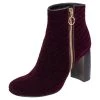 Stella McCartney Burgundy Woven Velvet Block Heel Ankle Booties Size 38 For Women -Stella McCartney Sales luxury women stella mccartney used shoes p465462 006