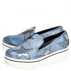 Stella McCartney Grey Faux Leather Binx Star Slip On Sneakers Size 39 For Women -Stella McCartney Sales luxury women stella mccartney used shoes p466042 001