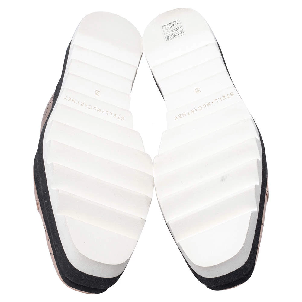 Stella McCartney Metallic Gold Leather Elyse Star Platform Sneakers Size 38 For Women 8 Stella McCartney Metallic Gold Leather Elyse Star Platform Sneakers Size 38 For Women - Image 6