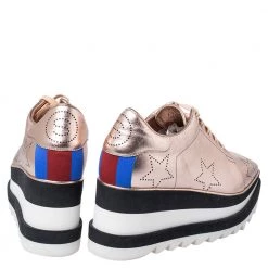 Stella McCartney Metallic Gold Leather Elyse Star Platform Sneakers Size 38 For Women 14 Stella McCartney Metallic Gold Leather Elyse Star Platform Sneakers Size 38 For Women -Stella McCartney Sales luxury women stella mccartney used shoes p467900 009
