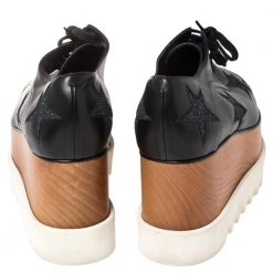 Stella McCartney Black Faux Leather Elyse Star Platform Lace Up Derby Size 38.5 For Women 14 Stella McCartney Black Faux Leather Elyse Star Platform Lace Up Derby Size 38.5 For Women -Stella McCartney Sales luxury women stella mccartney used shoes p470683 002