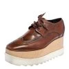 Stella McCartney Brown Brogue Faux Leather Elyse Platform Derby Size 39 For Women 2 Stella McCartney Brown Brogue Faux Leather Elyse Platform Derby Size 39 For Women -Stella McCartney Sales luxury women stella mccartney used shoes p472252 002