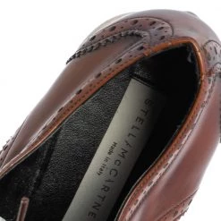 Stella McCartney Brown Brogue Faux Leather Elyse Platform Derby Size 39 For Women -Stella McCartney Sales luxury women stella mccartney used shoes p472252 004