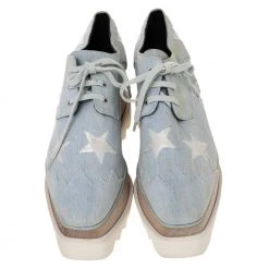 Stella McCartney Blue Denim Fabric Elyse Platform Derby Size 39 For Women 12 Stella McCartney Blue Denim Fabric Elyse Platform Derby Size 39 For Women -Stella McCartney Sales luxury women stella mccartney used shoes p475552 004