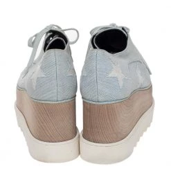 Stella McCartney Blue Denim Fabric Elyse Platform Derby Size 39 For Women 14 Stella McCartney Blue Denim Fabric Elyse Platform Derby Size 39 For Women -Stella McCartney Sales luxury women stella mccartney used shoes p475552 005