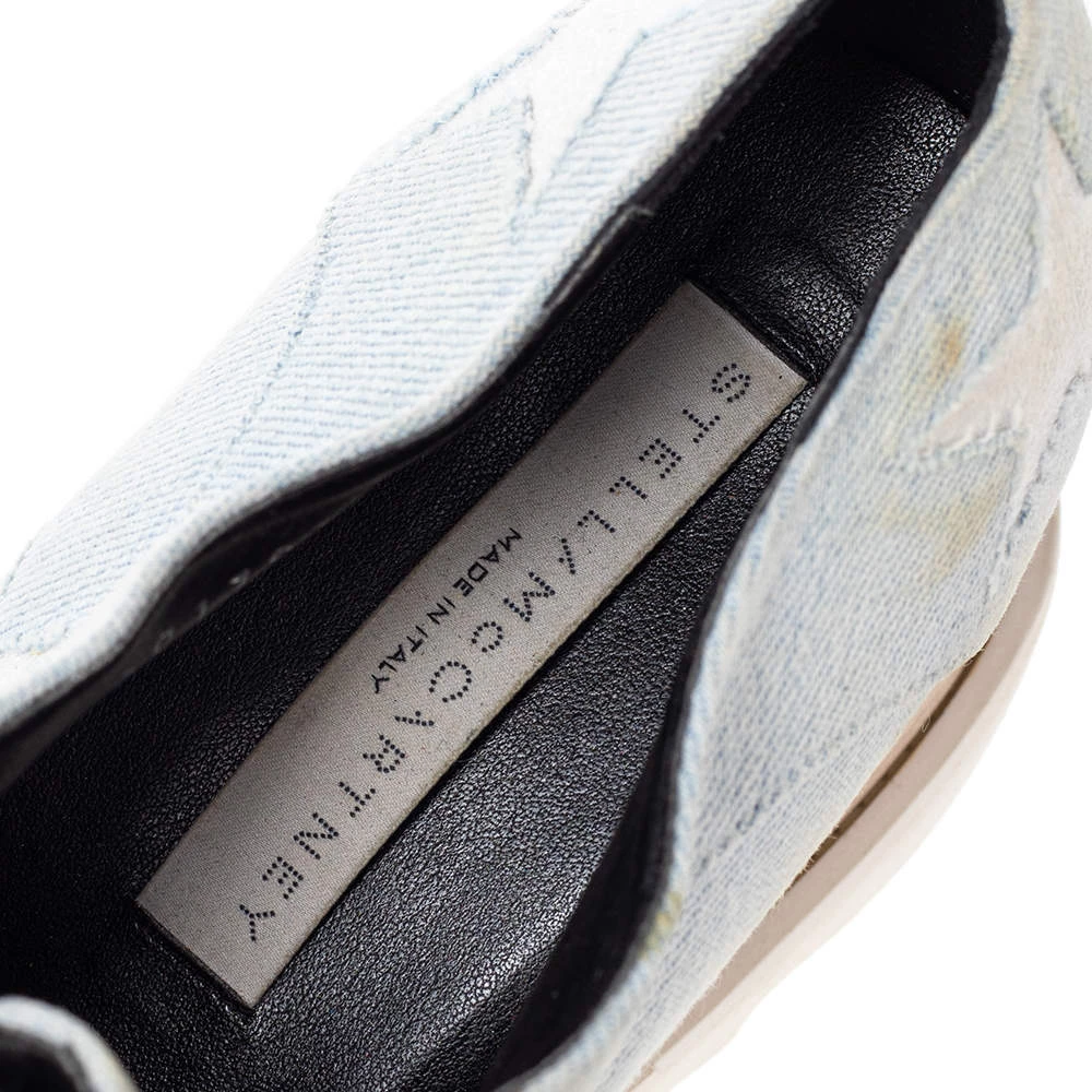 Stella McCartney Blue Denim Fabric Elyse Platform Derby Size 39 For Women 9 Stella McCartney Blue Denim Fabric Elyse Platform Derby Size 39 For Women - Image 7