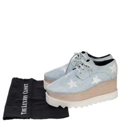 Stella McCartney Blue Denim Fabric Elyse Platform Derby Size 39 For Women 17 Stella McCartney Blue Denim Fabric Elyse Platform Derby Size 39 For Women -Stella McCartney Sales luxury women stella mccartney used shoes p475552 008