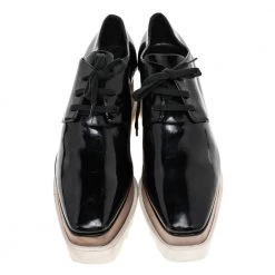 Stella McCartney Black Faux Patent Leather Elyse Platform Derby Size 40 For Women 12 Stella McCartney Black Faux Patent Leather Elyse Platform Derby Size 40 For Women -Stella McCartney Sales luxury women stella mccartney used shoes p479121 007