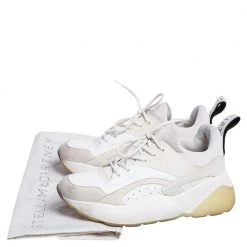 Stella McCartney White Faux Leather And Faux Suede Eclypse Low Top Sneakers Size 38 For Women -Stella McCartney Sales luxury women stella mccartney used shoes p479681 002