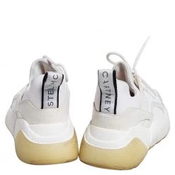 Stella McCartney White Faux Leather And Faux Suede Eclypse Low Top Sneakers Size 38 For Women -Stella McCartney Sales luxury women stella mccartney used shoes p479681 008