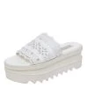 Stella McCartney White Floral Embroidered Cut Out Faux Leather Platform Slide Sandals Size 36 For Women -Stella McCartney Sales luxury women stella mccartney used shoes p479891 005
