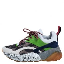 Stella McCartney Multicolor Leopard Print Faux Suede And Fabric Eclypse Low Top Sneakers Size 38 For Women -Stella McCartney Sales luxury women stella mccartney used shoes p480954 007