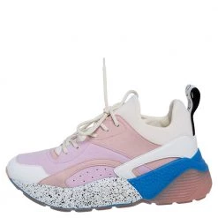 Stella McCartney Multicolor Faux Leather, Faux Suede And Fabric Eclypse Low Top Sneakers Size 38 For Women -Stella McCartney Sales luxury women stella mccartney used shoes p480955 008