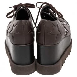 Stella McCartney Brown Faux Leather Elyse Star Sneakers Size 36.5 For Women -Stella McCartney Sales luxury women stella mccartney used shoes p482129 001