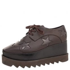 Stella McCartney Brown Faux Leather Elyse Star Sneakers Size 36.5 For Women -Stella McCartney Sales luxury women stella mccartney used shoes p482129 005