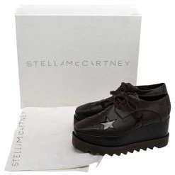 Stella McCartney Brown Faux Leather Elyse Star Sneakers Size 36.5 For Women -Stella McCartney Sales luxury women stella mccartney used shoes p482129 010