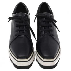 Stella McCartney Black Faux Leather Elyse Platform Derby Sneakers Size 37.5 For Women -Stella McCartney Sales luxury women stella mccartney used shoes p482172 007