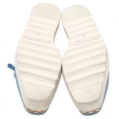 Stella McCartney Blue Cut Out Denim Elyse Lace Up Platform Derby Size 40 For Women -Stella McCartney Sales luxury women stella mccartney used shoes p482570 003