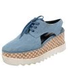 Stella McCartney Blue Cut Out Denim Elyse Lace Up Platform Derby Size 40 For Women -Stella McCartney Sales luxury women stella mccartney used shoes p482570 009