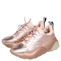 Stella McCartney Metallic Rose Gold Faux Leather Eclypse Low Top Sneakers Size 39 For Women -Stella McCartney Sales luxury women stella mccartney used shoes p486253 004