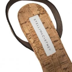 Stella McCartney Beige Faux Python Leather Cork Platform Sandals Size 39 For Women -Stella McCartney Sales luxury women stella mccartney used shoes p487550 007