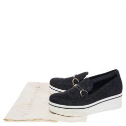 Stella McCartney Black Lurex Fabric Binx Platform Slip On Sneakers Size 40 For Women -Stella McCartney Sales luxury women stella mccartney used shoes p488172 003