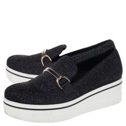 Stella McCartney Black Lurex Fabric Binx Platform Slip On Sneakers Size 40 For Women -Stella McCartney Sales luxury women stella mccartney used shoes p488172 004