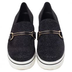 Stella McCartney Black Lurex Fabric Binx Platform Slip On Sneakers Size 40 For Women -Stella McCartney Sales luxury women stella mccartney used shoes p488172 007